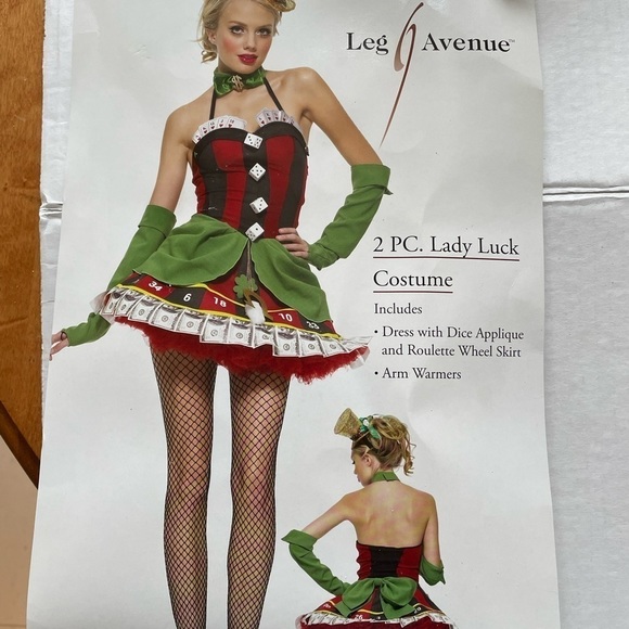 𝅺LADY Luck Costume, 2 Pc Set, Size M - Picture 1 of 3